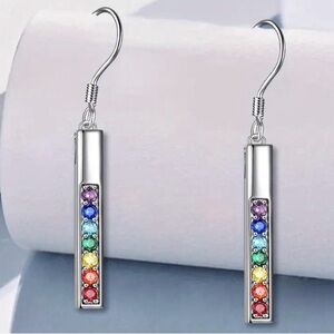 BOGO FREE Chakra Silver Rainbow Earrings Small
